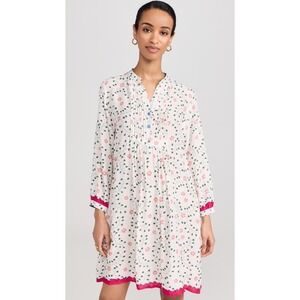 Natalie Martin Sammie Floral Dress XS Ivory Pink Spring Boho Mini Quiet Luxury